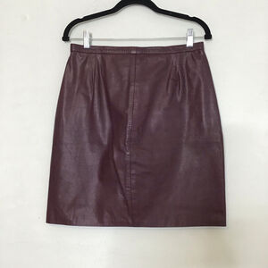 Women's Unbranded Burgundy Leather Pencil Skirt S